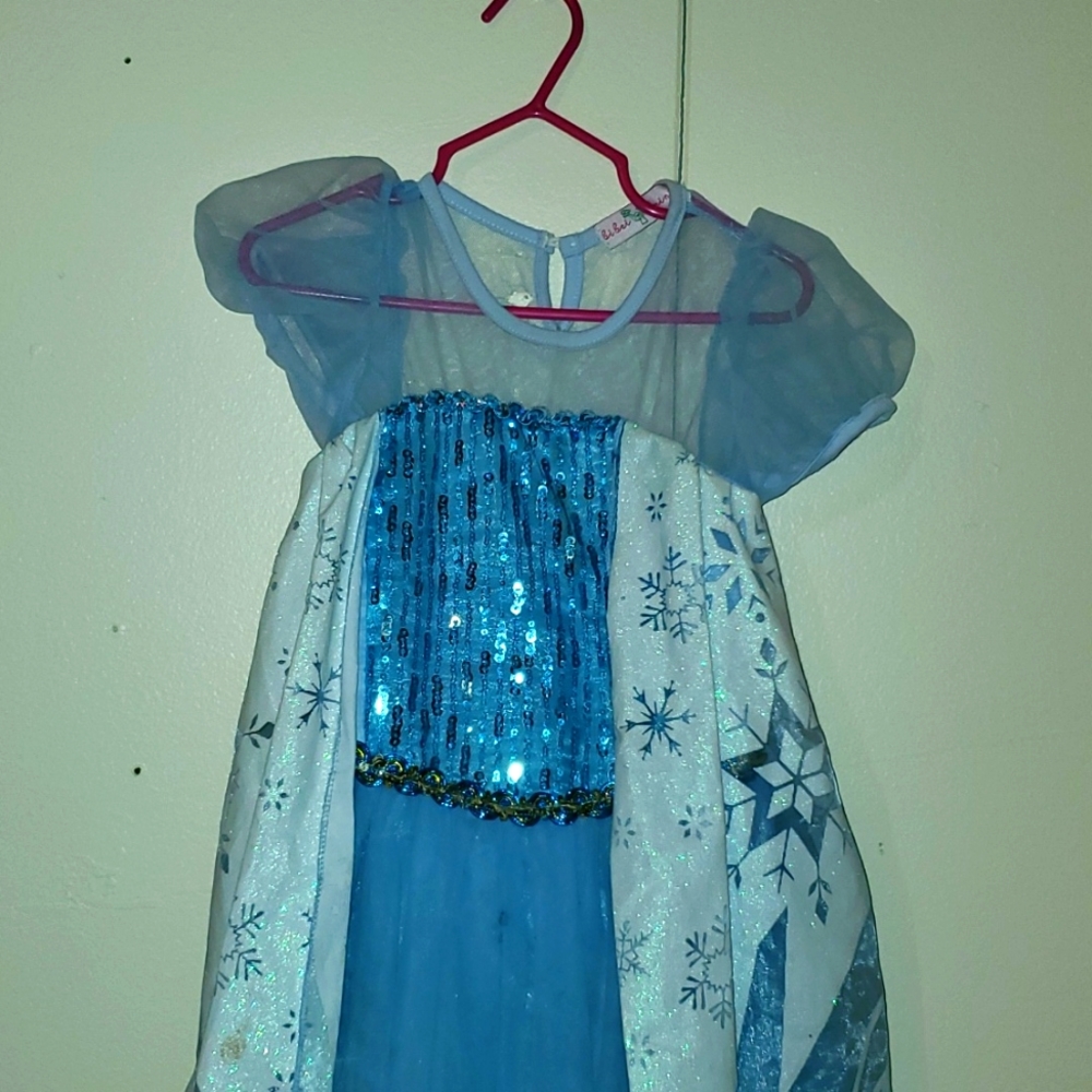 Little Girls Princess Elsa Costume Dress
